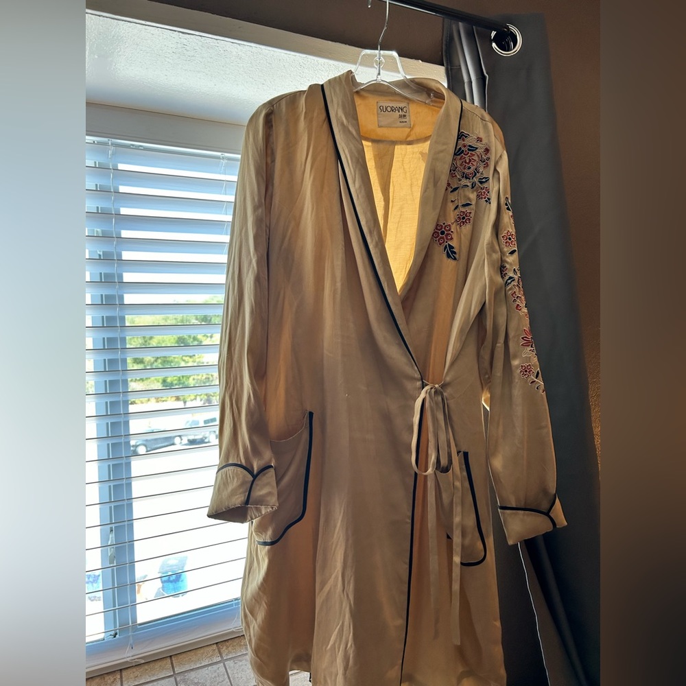 Embroidered Silk Robe